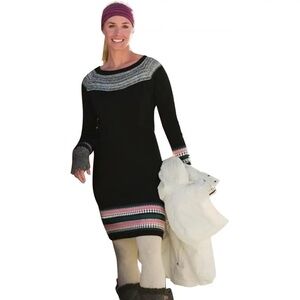 Athleta Nordic Fair Isle Style Knit Sweater Dress Size M